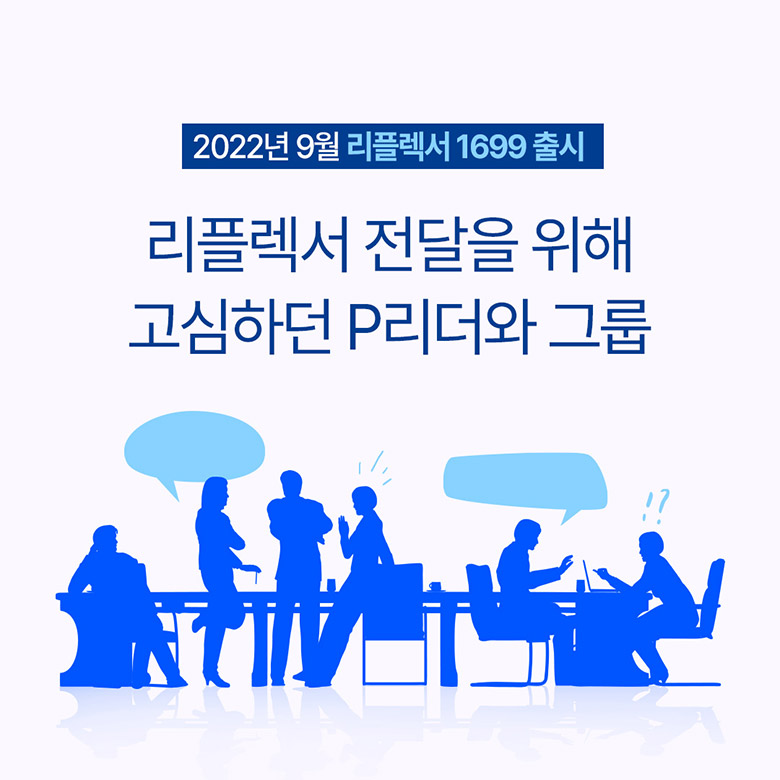 2022년 9월 리플렉서 1699출시 리플렉서 전달을 위해 고심하던 p리더와 그룹